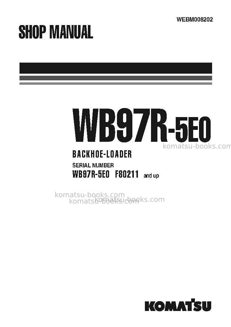Komatsu wb97r-5ita-tier 3 Repair & maintenance cover