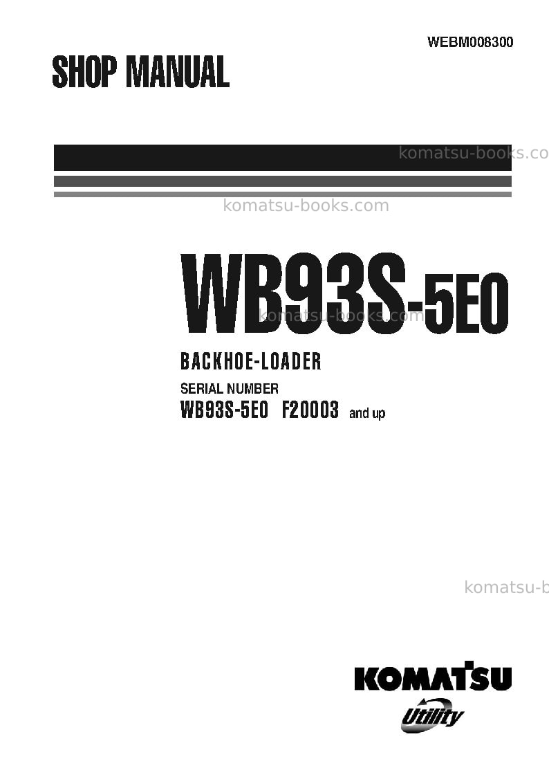 Komatsu wb93s-5ita-tier 3 Repair & maintenance cover