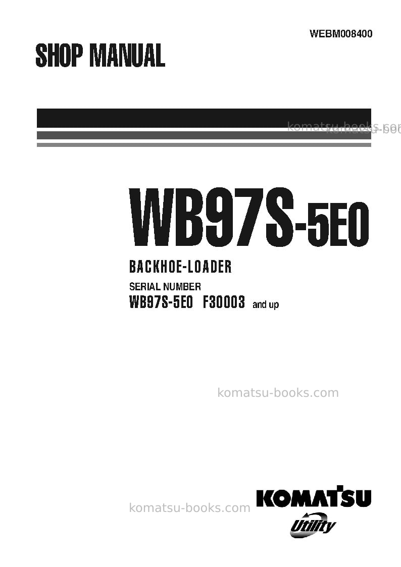 Komatsu wb97s-5ita-tier 3 Repair & maintenance cover