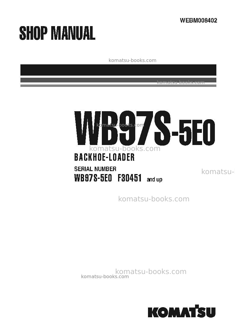 Komatsu wb97s-5ita-tier 3 Repair & maintenance cover