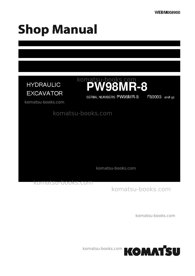 Komatsu pw98mr-8ita Repair & maintenance cover