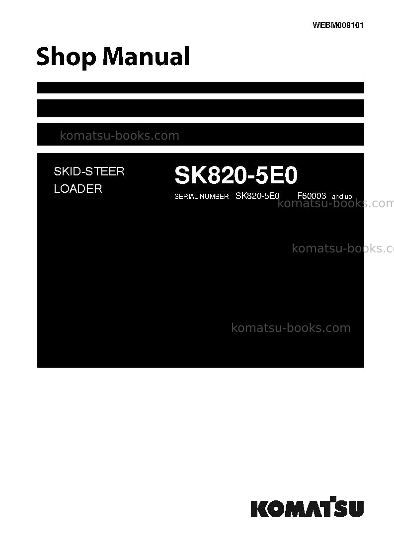 Komatsu sk820-5ita Repair & maintenance cover