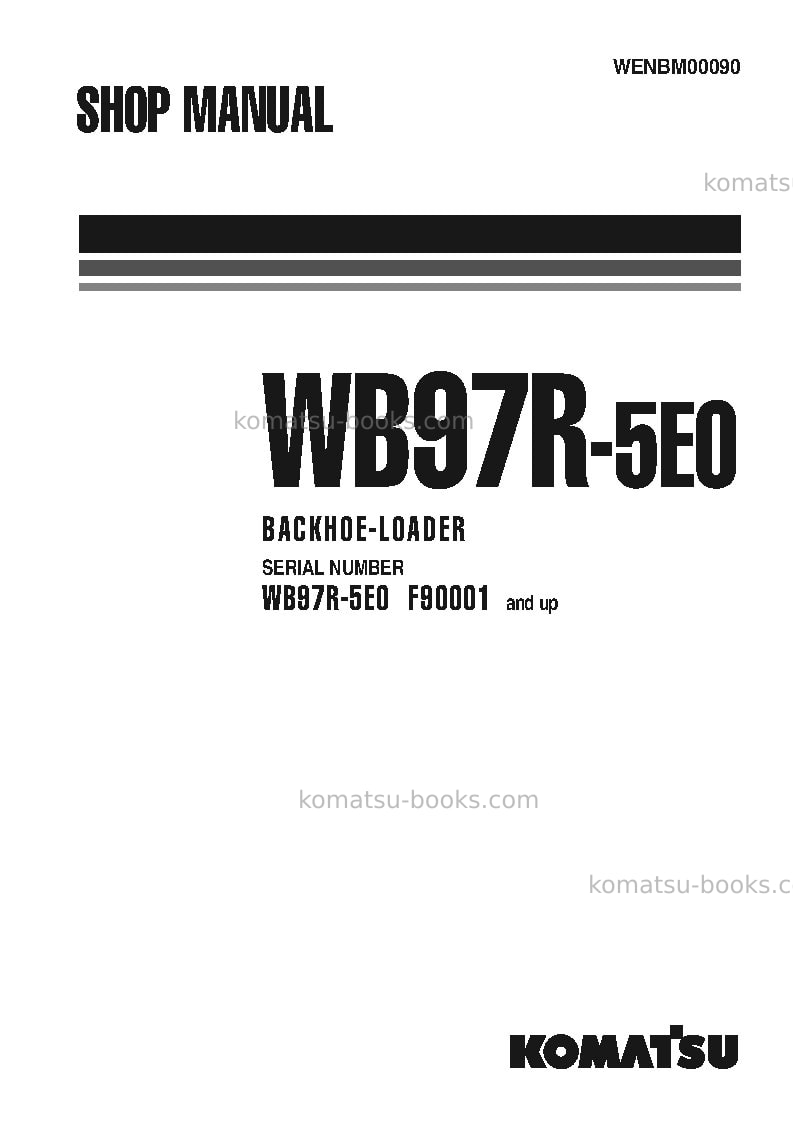 Komatsu wb97r-5ita-tier 3 Repair & maintenance cover