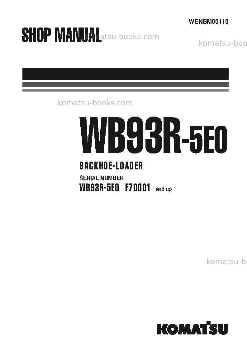 Komatsu wb93r-5ita-tier 3 Repair & maintenance cover