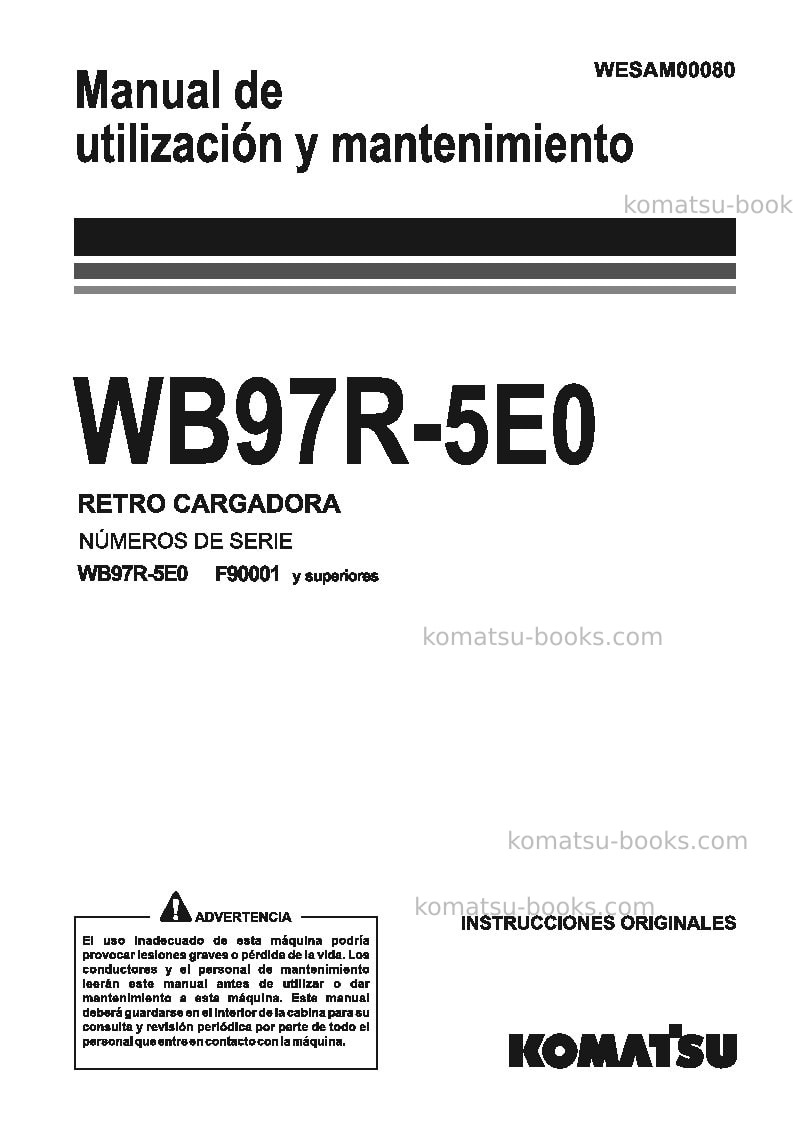 Komatsu wb97r-5ita-tier 3 Manual de operación cover