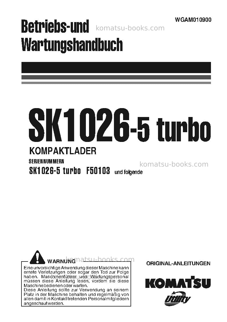 Komatsu sk1026-5ita-turbo Betriebsanleitung Titelseite