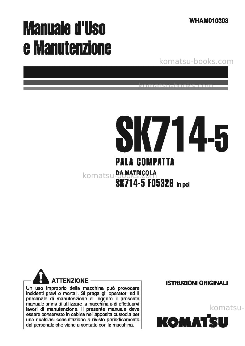 Komatsu sk714-5ita-/ Riparazione e manutenzione copertina
