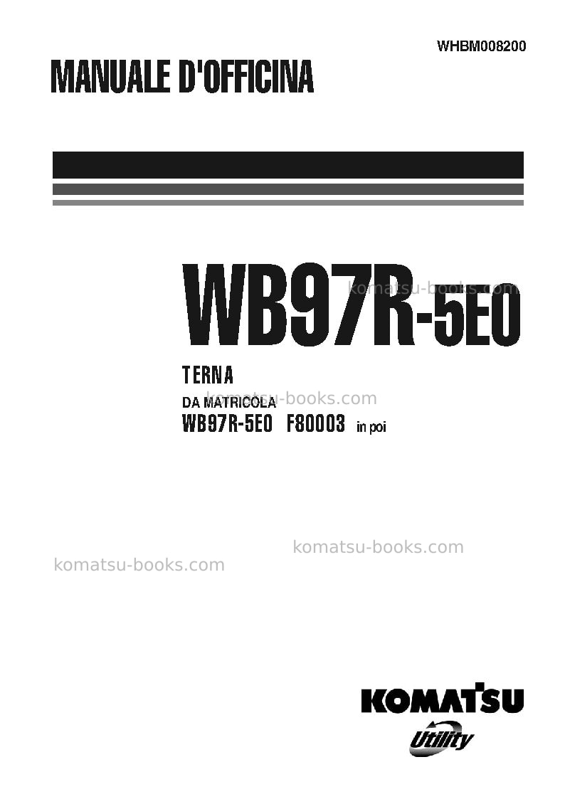 Komatsu wb97r-5ita-tier 3 Riparazione e manutenzione copertina Komatsu wb97r-5ita-tier 3 Riparazione e manutenzione copertina