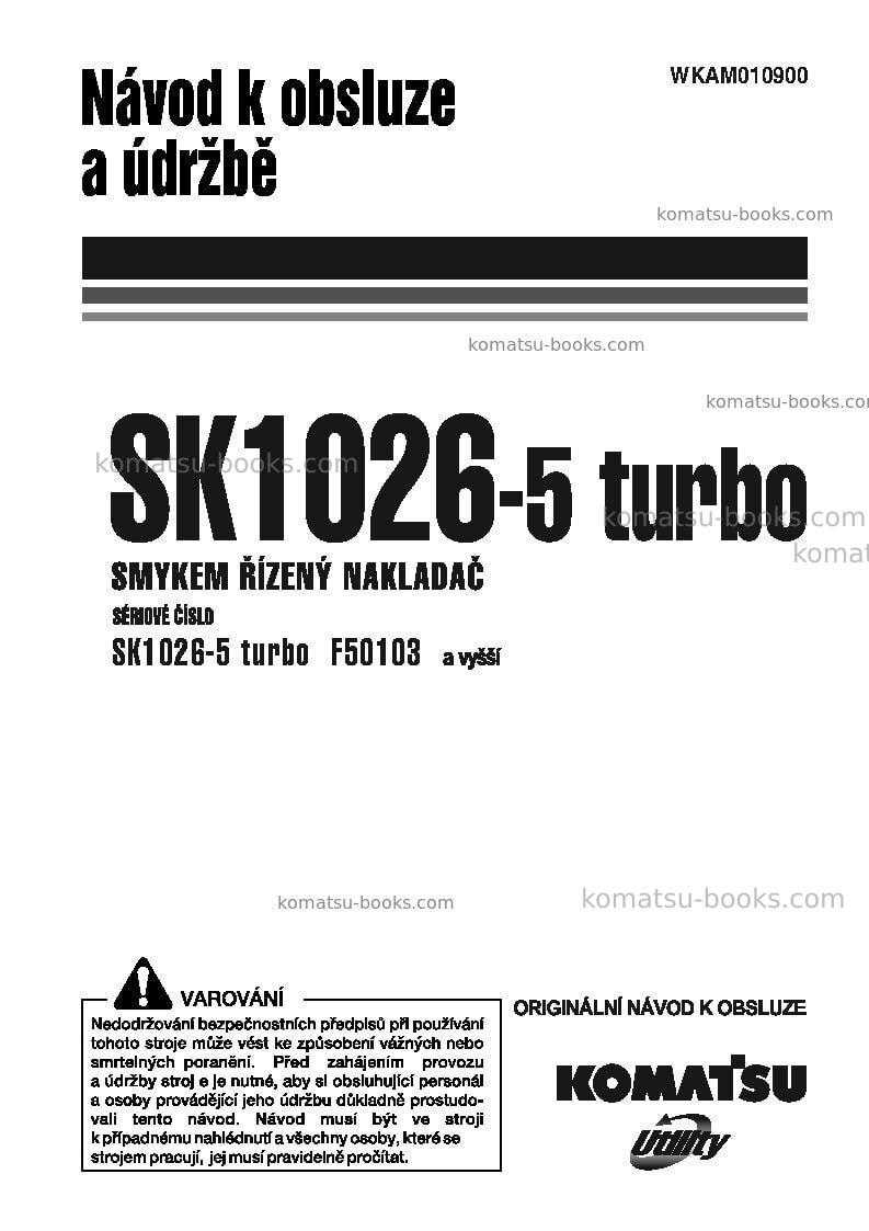 Komatsu sk1026-5ita-turbo Provozní manuál obálka