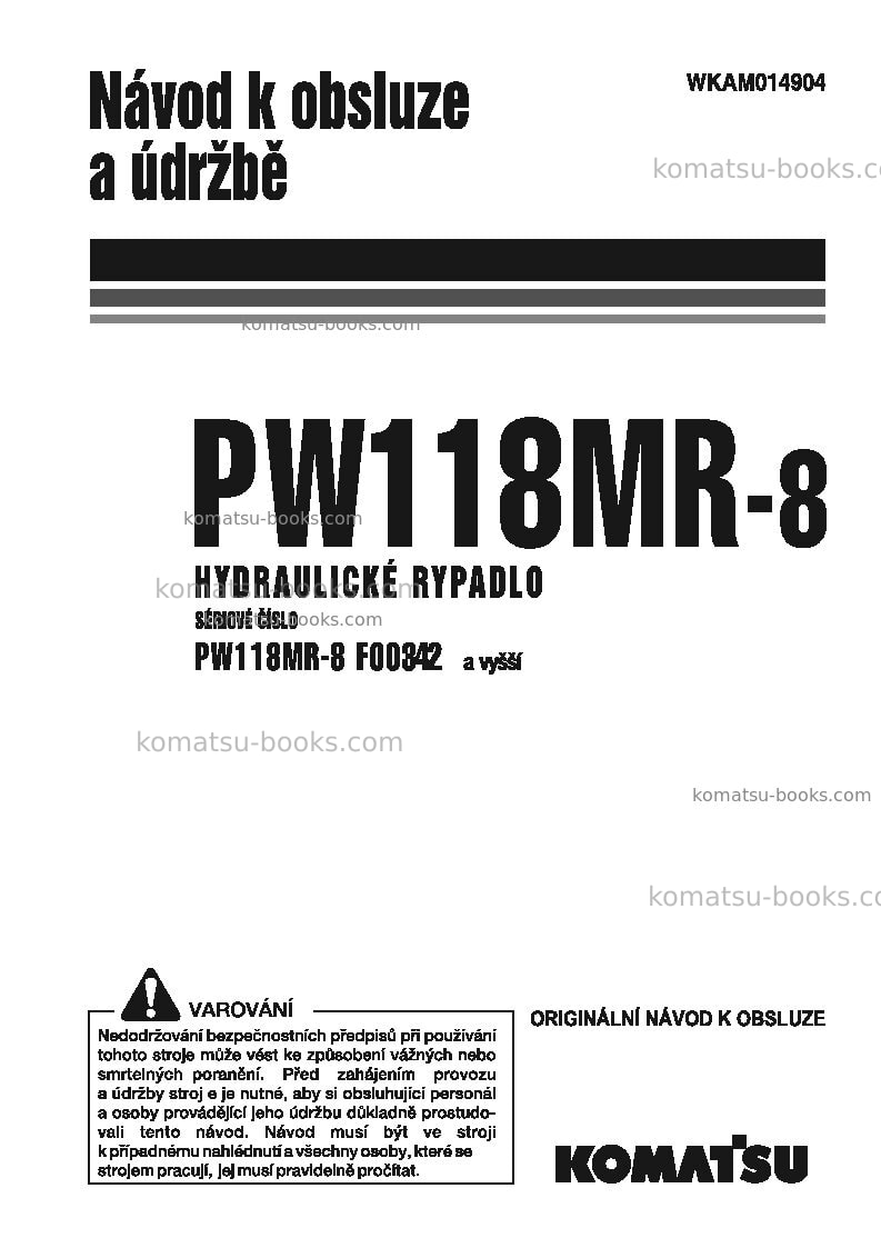 Komatsu pw118mr-8ita Provozní manuál obálka