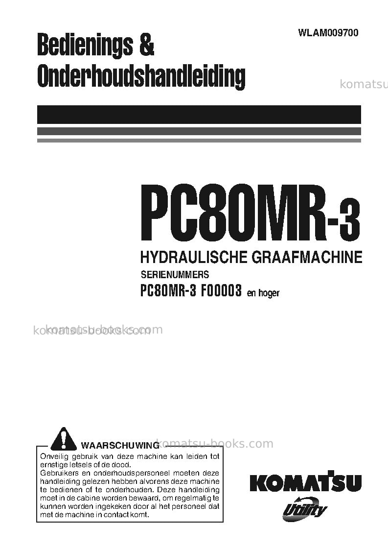 Komatsu pc80mr-3ita Operation manual cover Komatsu pc80mr-3ita Operation manual cover