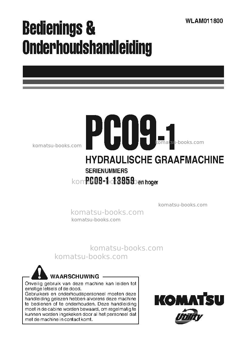 Komatsu pc09-1ita Operation manual cover Komatsu pc09-1ita Operation manual cover