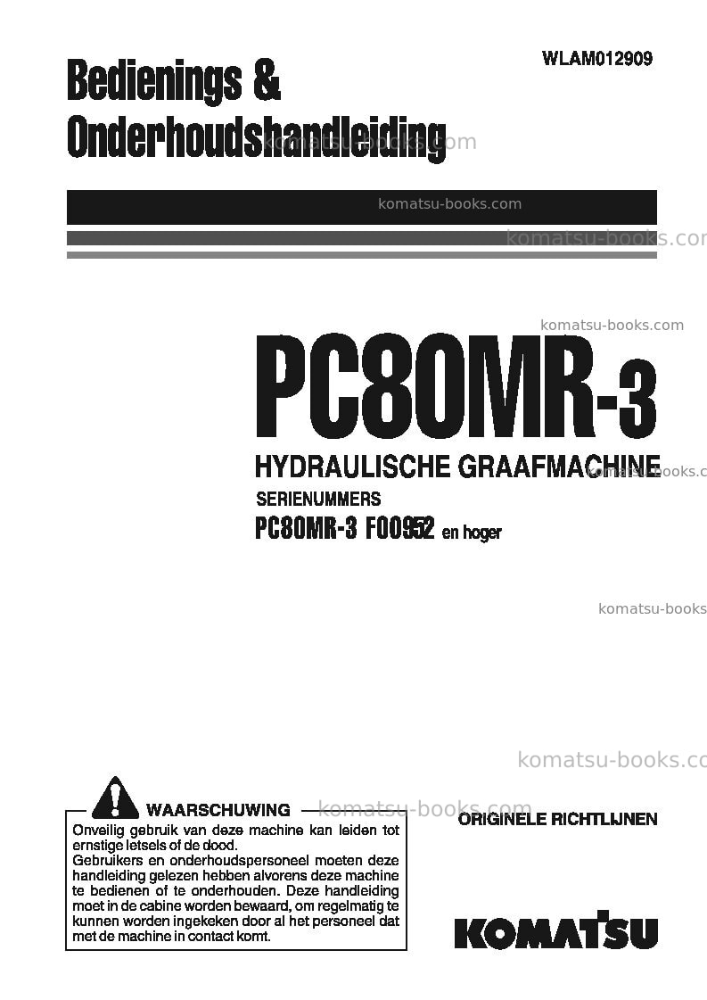 Komatsu pc80mr-3ita Operation manual cover Komatsu pc80mr-3ita Operation manual cover
