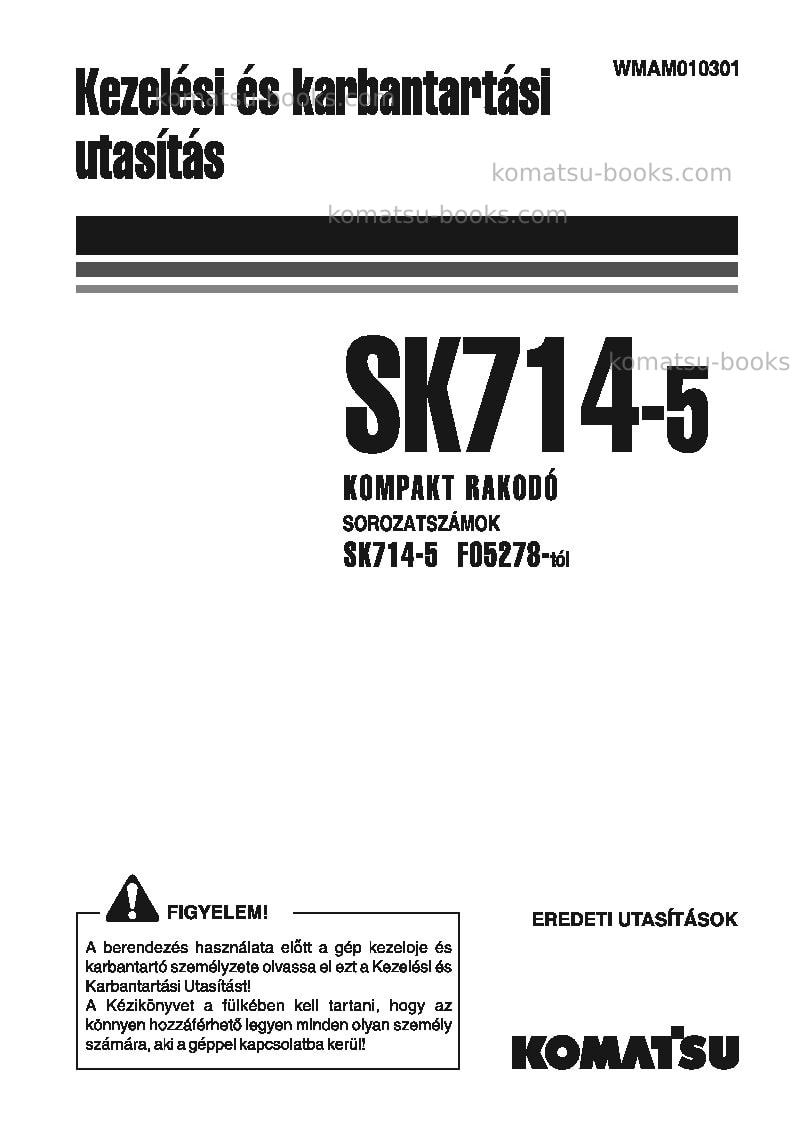 Komatsu sk714-5ita-/ Operation manual cover
