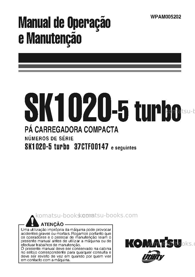Komatsu sk1020-5ita-turbo Manual de operação capa