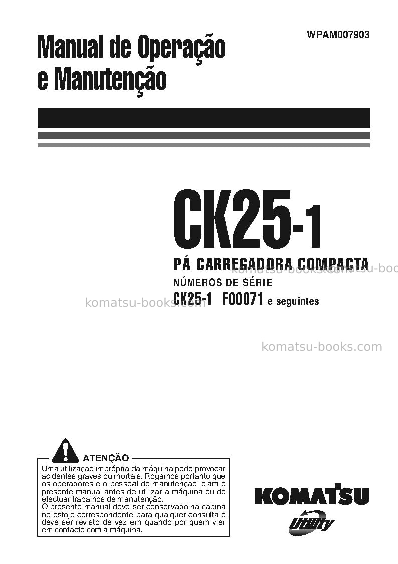 Komatsu ck25-1ita Manual de operação capa