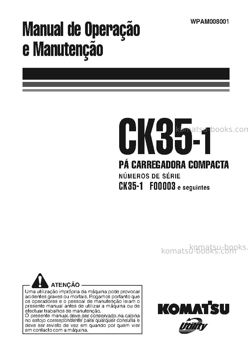 Komatsu ck35-1ita Manual de operação capa
