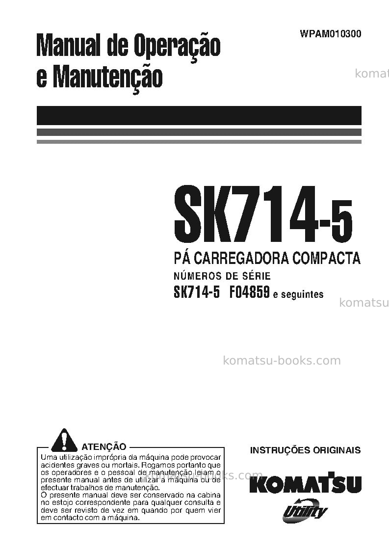 Komatsu sk714-5ita-/ Manual de operação capa