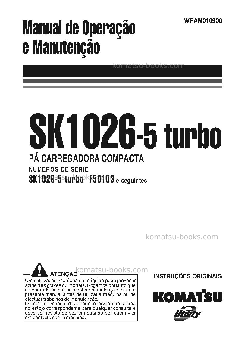 Komatsu sk1026-5ita-turbo Manual de operação capa
