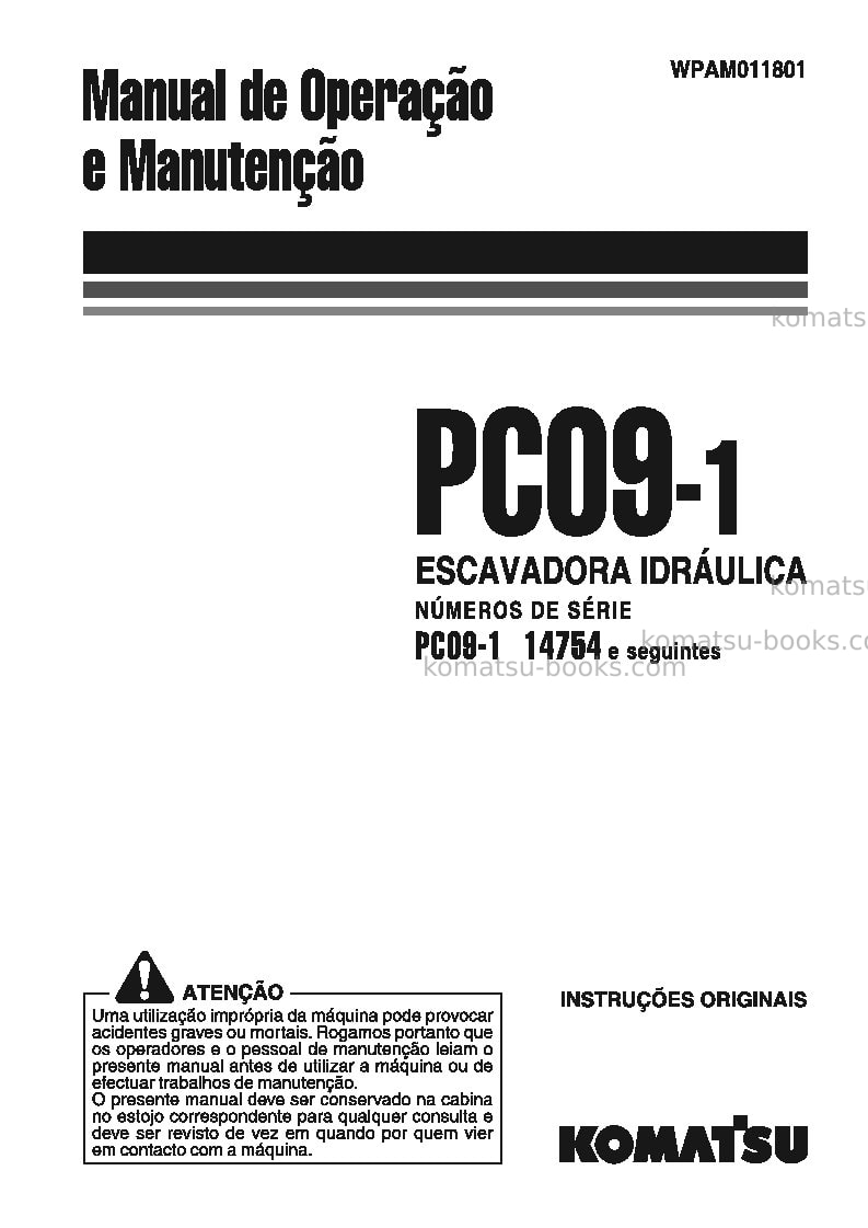 Komatsu pc09-1ita Manual de operação capa