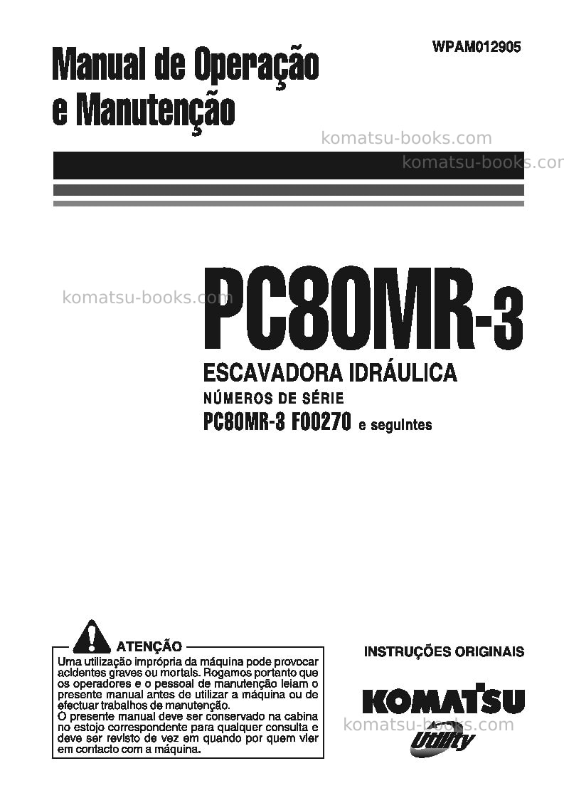 Komatsu pc80mr-3ita Manual de operação capa