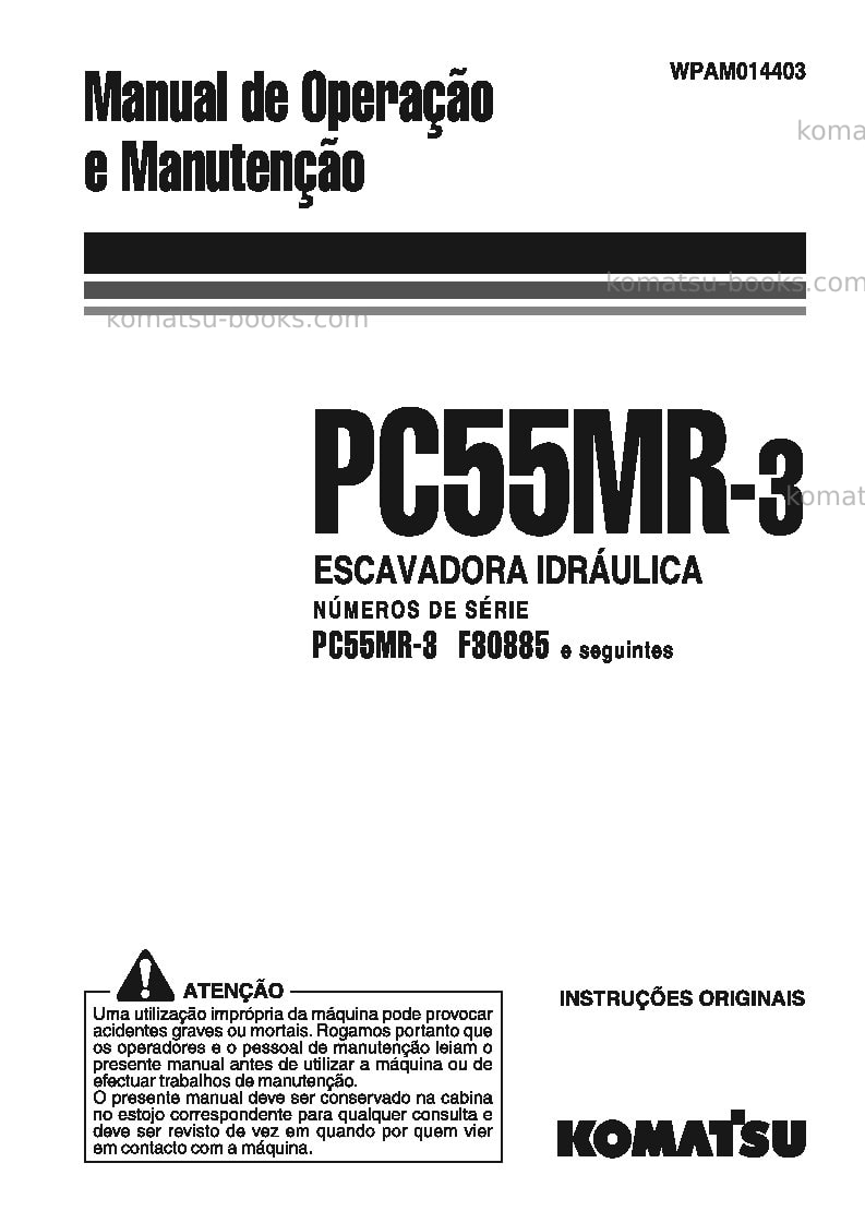 Komatsu pc55mr-3ita Manual de operação capa