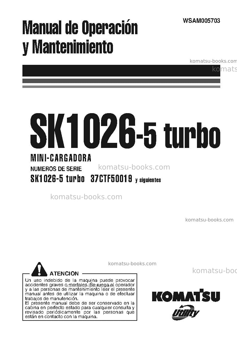 Komatsu sk1026-5ita Manual de operación cover