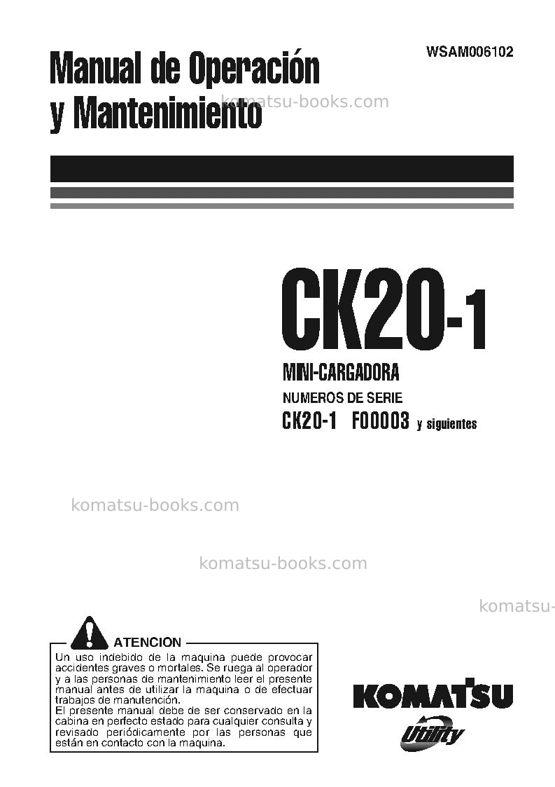 Komatsu ck20-1ita Manual de operación cover