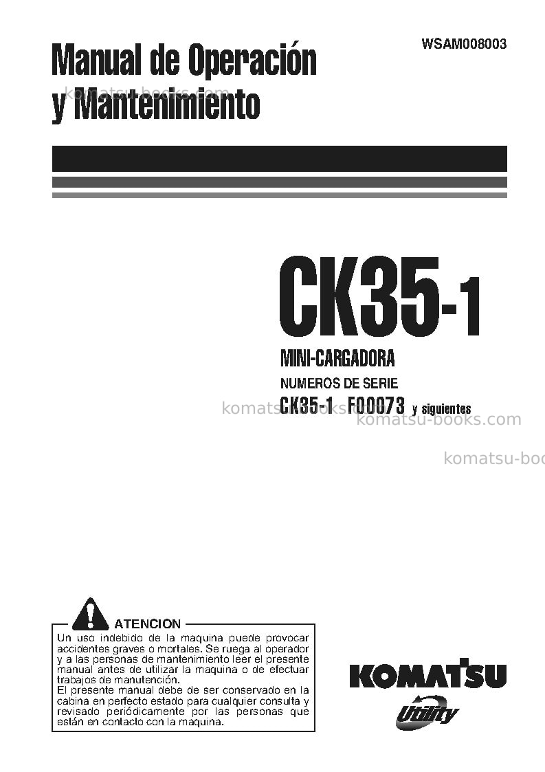 Komatsu ck35-1ita Manual de operación cover