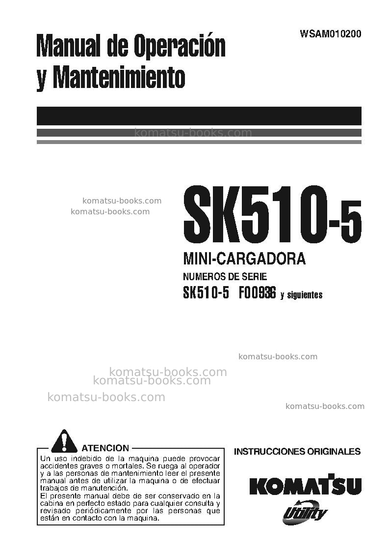 Komatsu sk510-5ita Manual de operación cover