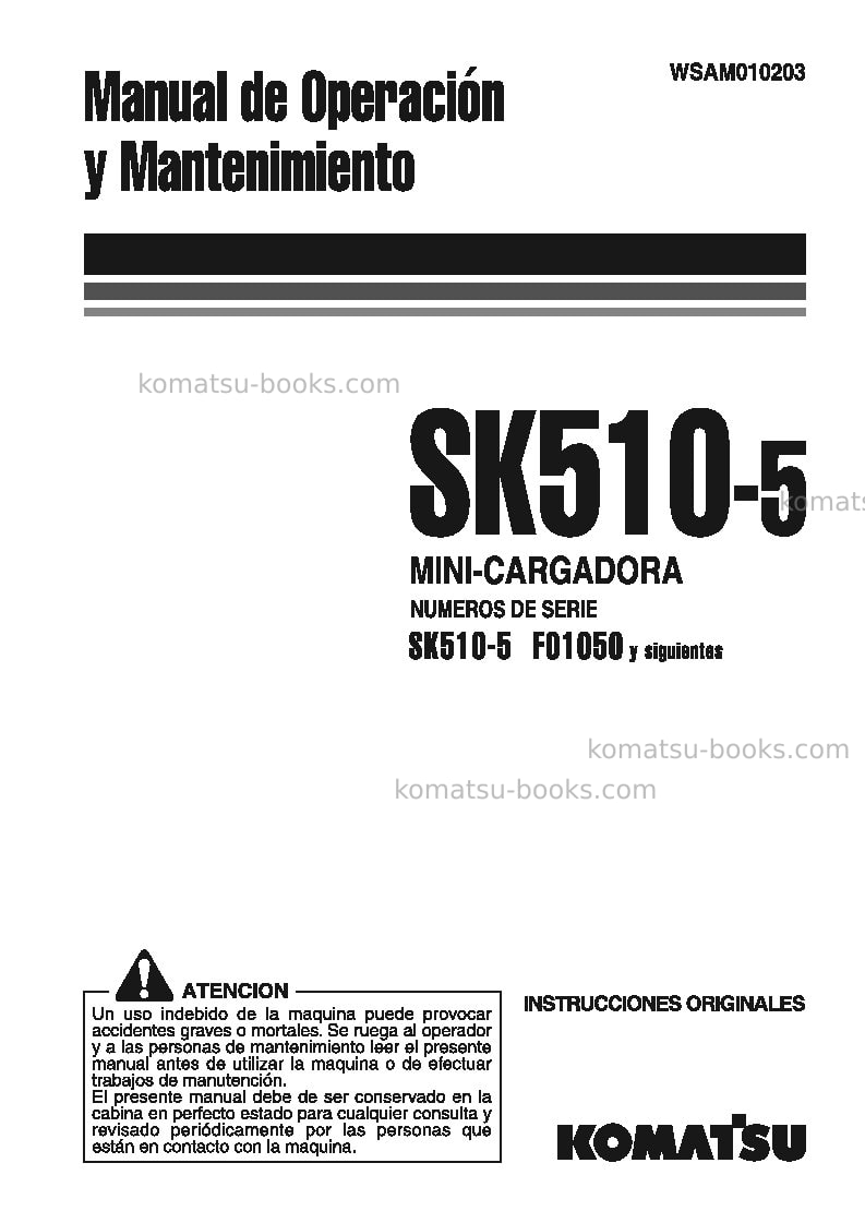 Komatsu sk510-5ita Manual de operación cover
