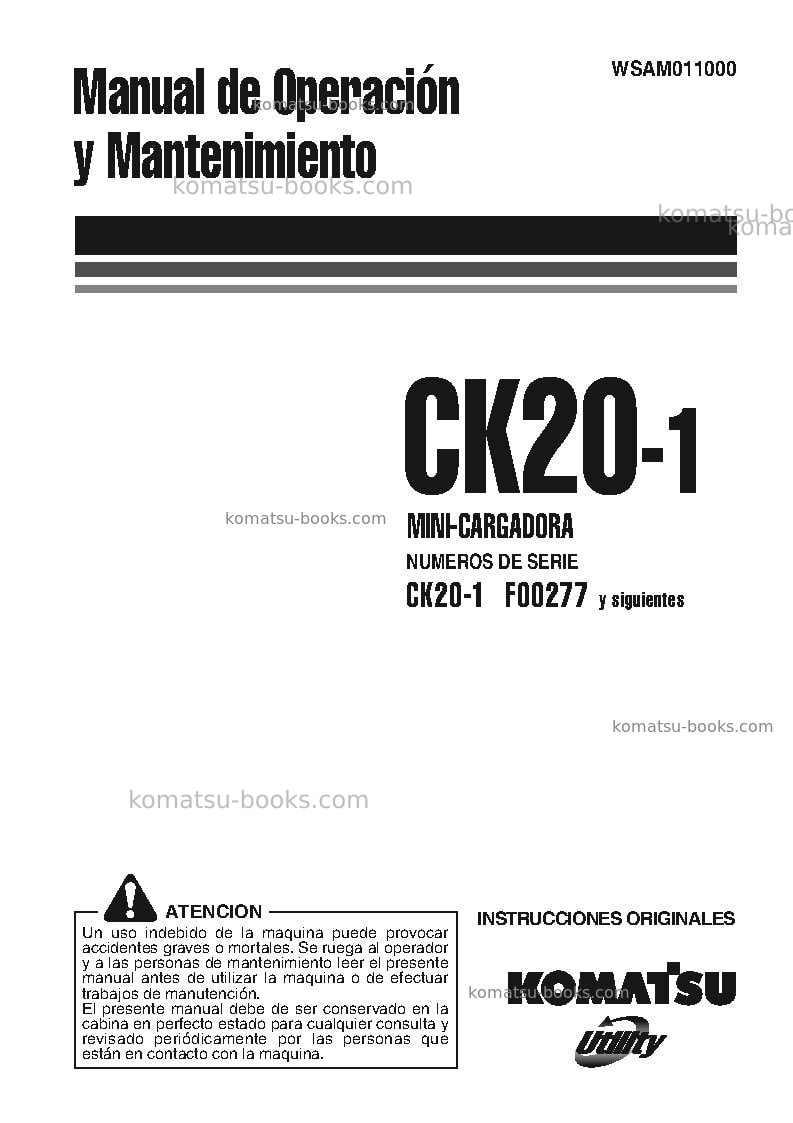 Komatsu ck20-1ita Manual de operación cover