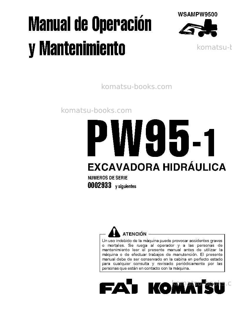 Komatsu pw95-1ita Manual de operación cover