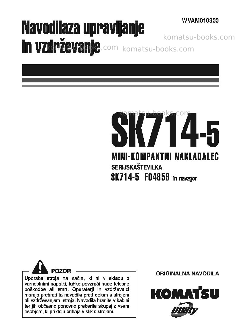 Komatsu sk714-5ita-/ Operation manual cover