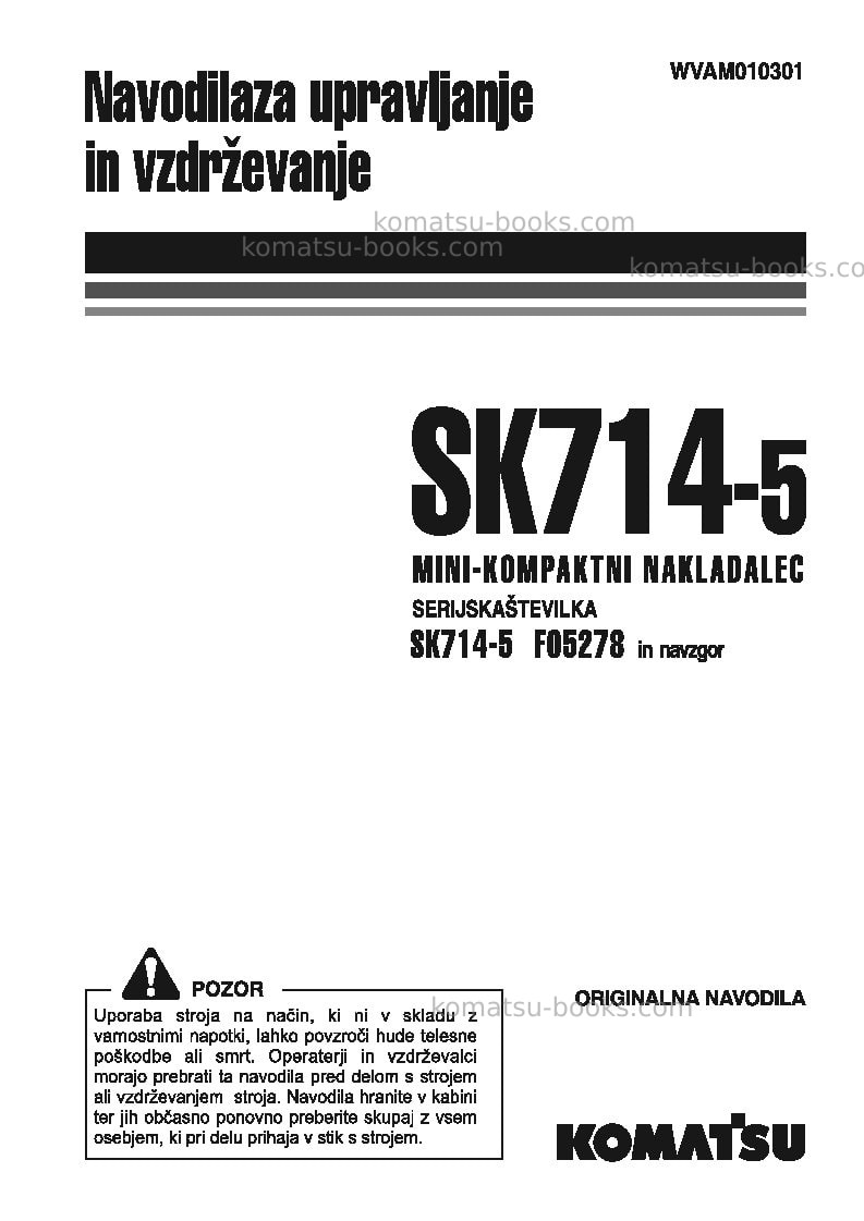 Komatsu sk714-5ita-/ Operation manual cover