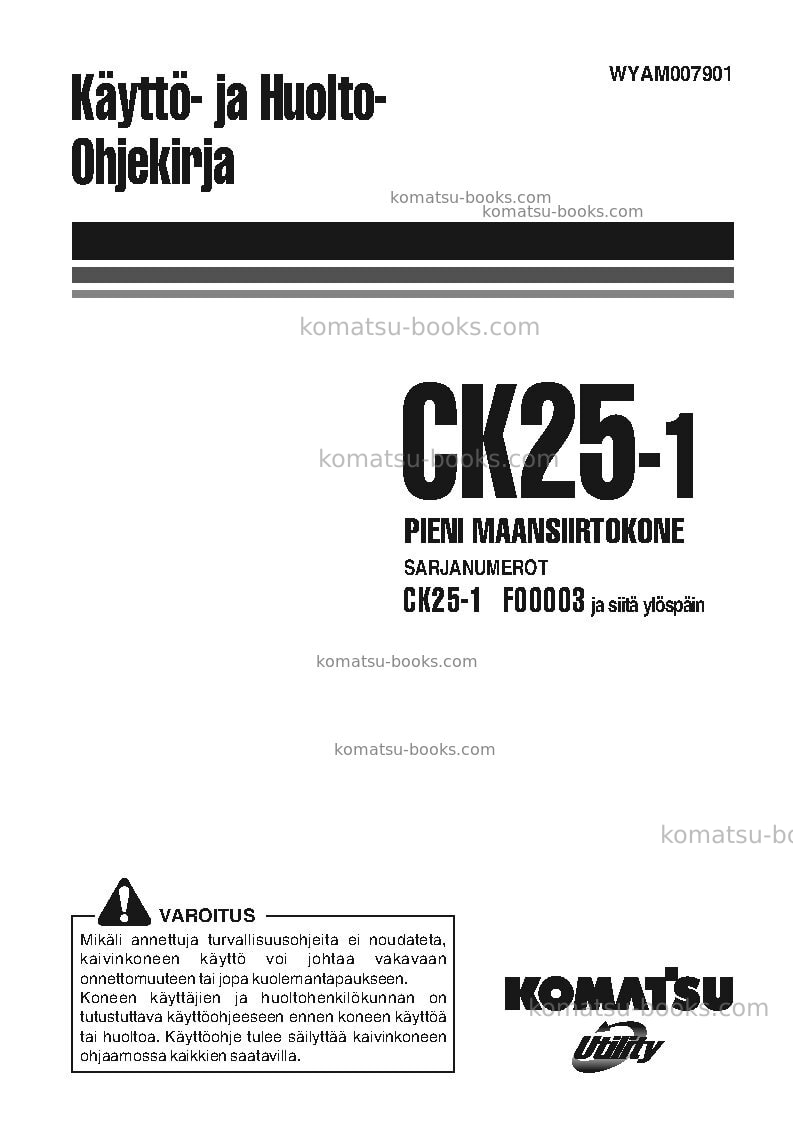 Komatsu ck25-1ita Operation manual cover Komatsu ck25-1ita Operation manual cover