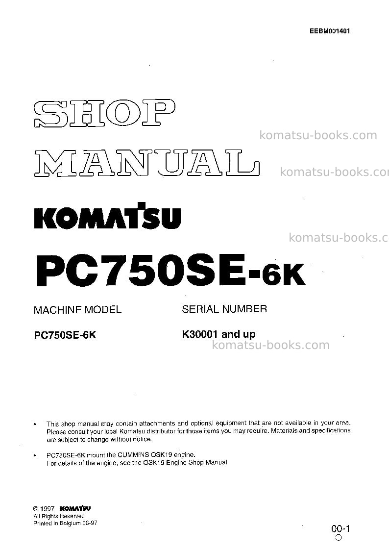 Komatsu pc750-6gbr-auto greasing Repair & maintenance cover Komatsu pc750-6gbr-auto greasing Repair & maintenance cover