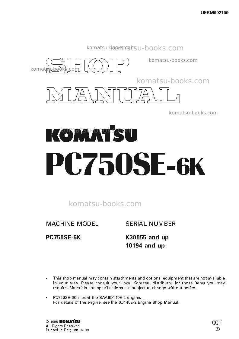 Komatsu pc750-6gbr-auto greasing Repair & maintenance cover