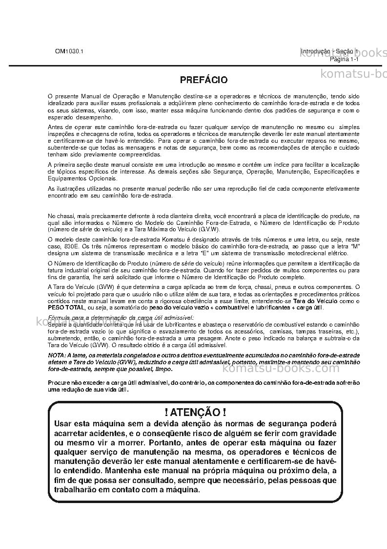 Komatsu 830eusa Manual de operação capa Página 2