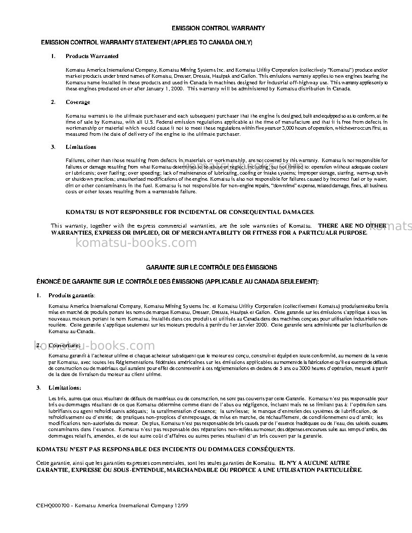 Komatsu 730eusa Operation manual cover Page 2