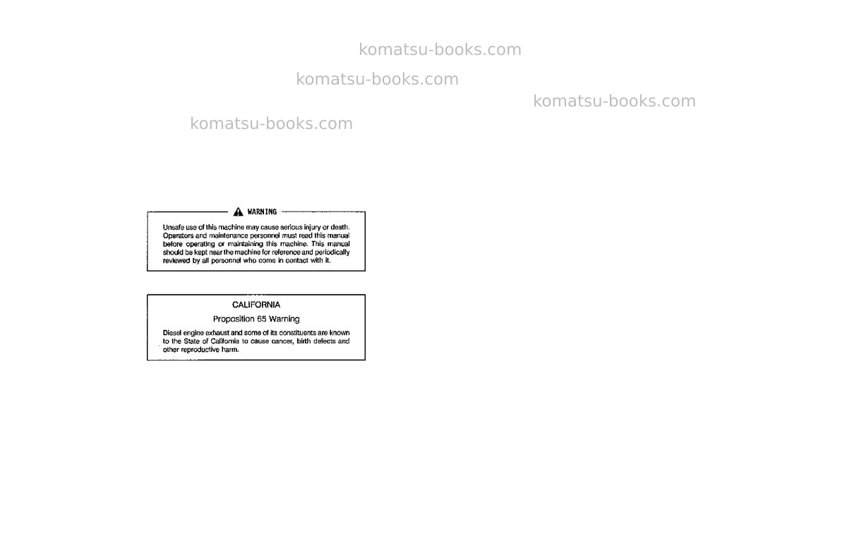 Komatsu pc300hd-5jpn Operation manual cover Page 2 Komatsu pc300hd-5jpn Operation manual cover Page 2