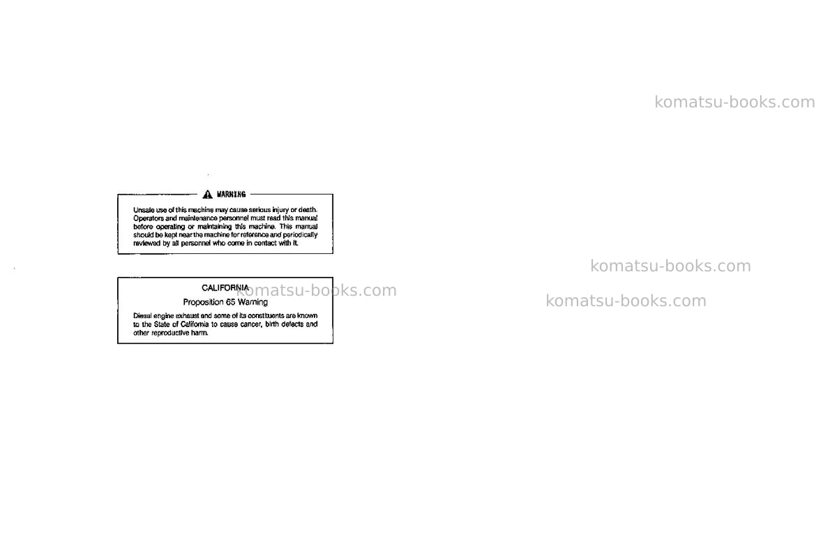 Komatsu pc400hd-6usa-lc Operation manual cover Page 2 Komatsu pc400hd-6usa-lc Operation manual cover Page 2