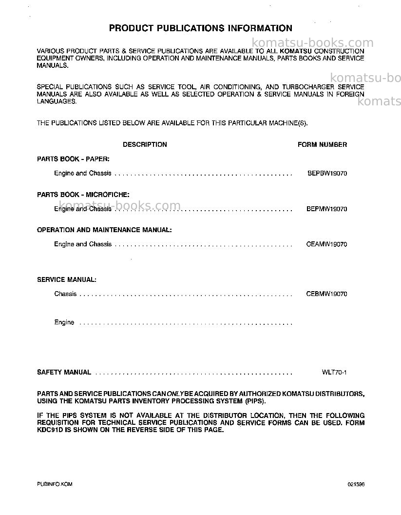 Komatsu wa320-3jpn-l Operation manual cover Page 2 Komatsu wa320-3jpn-l Operation manual cover Page 2