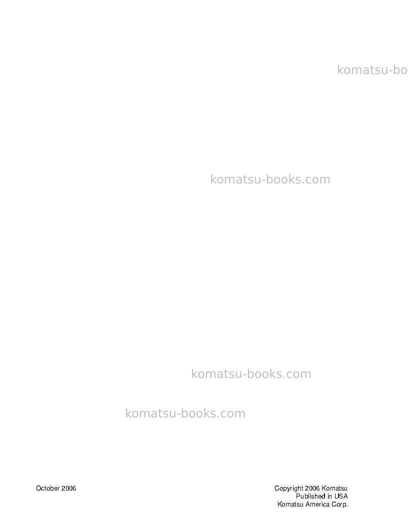 Komatsu pc400lc-7usa-tier 3 Operation manual cover Page 2 Komatsu pc400lc-7usa-tier 3 Operation manual cover Page 2
