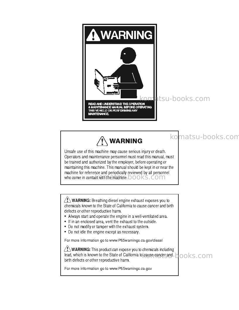 Komatsu 830e-1usa-ac Operation manual cover Page 2 Komatsu 830e-1usa-ac Operation manual cover Page 2