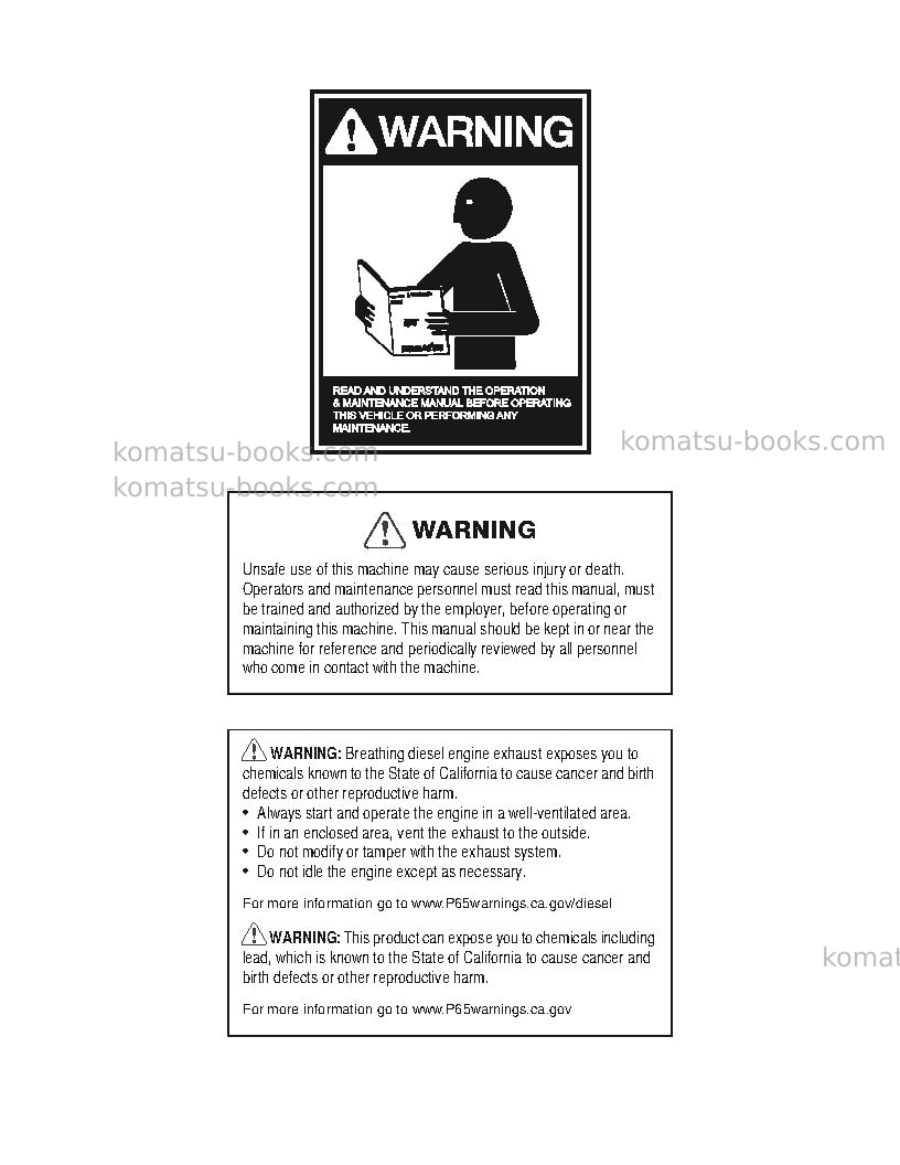 Komatsu wa320-8usa Operation manual cover Page 2 Komatsu wa320-8usa Operation manual cover Page 2