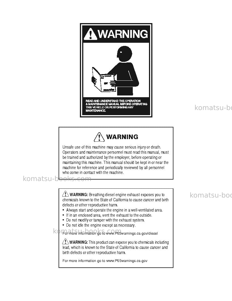 Komatsu wa270-8usa Operation manual cover Page 2