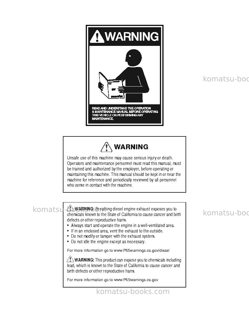 Komatsu xt430-5usa Operation manual cover Page 2 Komatsu xt430-5usa Operation manual cover Page 2