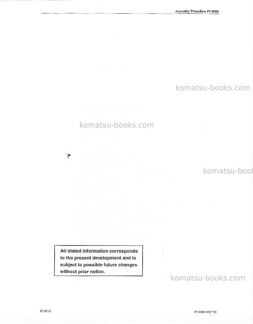 Komatsu pc4000-6deu Field assembly manual cover Page 2 Komatsu pc4000-6deu Field assembly manual cover Page 2