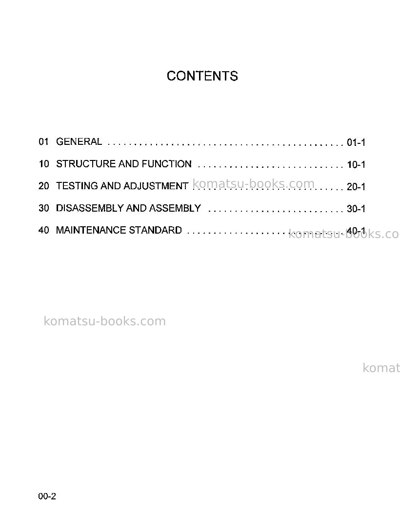 Komatsu wa420-3usa-l Repair & maintenance cover Page 2